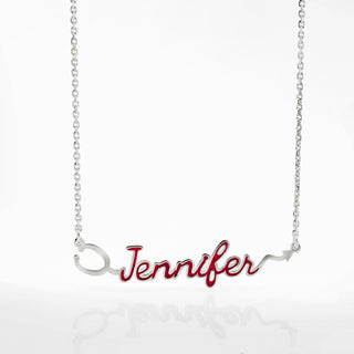 Sterling Silver Enamel Script Name Stethoscope Necklace
