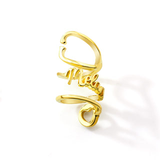Personalized Triple Wrap Stethoscope Slide Charm – Silver, Gold & Rose Gold Plated