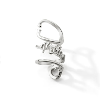 Personalized Triple Wrap Stethoscope Slide Charm – Silver, Gold & Rose Gold Plated