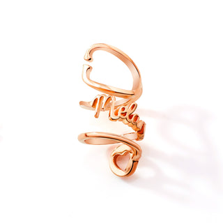Personalized Triple Wrap Stethoscope Slide Charm – Silver, Gold & Rose Gold Plated