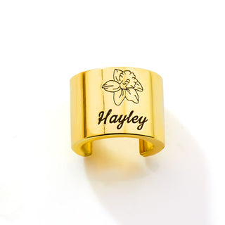 Personalized Wide Band Stethoscope Slide Charm – Silver, Gold & Rose Gold Plated