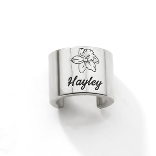 Personalized Wide Band Stethoscope Slide Charm – Silver, Gold & Rose Gold Plated