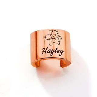 Personalized Wide Band Stethoscope Slide Charm – Silver, Gold & Rose Gold Plated