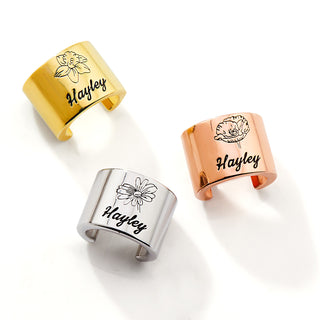 Personalized Wide Band Stethoscope Slide Charm – Silver, Gold & Rose Gold Plated