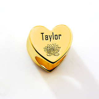 Personalized Heart Stethoscope Slide Charm – Silver, Gold & Rose Gold Plated