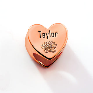 Personalized Heart Stethoscope Slide Charm – Silver, Gold & Rose Gold Plated