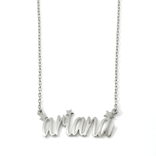 Lowercase Modern Script Name Necklace with Stars