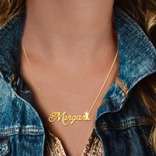 Personalized Script Name Necklace with Cowboy Boot