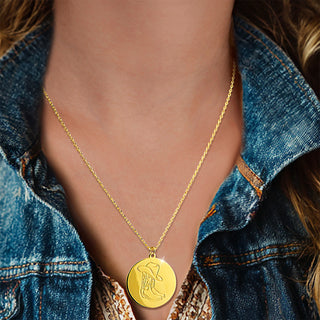 Personalized Cowboy Hat and Boot Disc Necklace with Birthstone