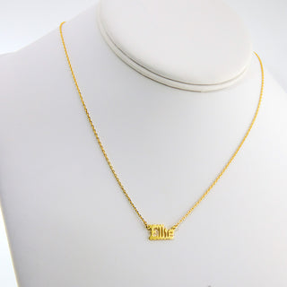 Petite Western Font Name Plaque Necklace