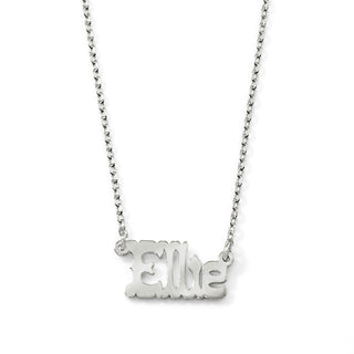 Petite Western Font Name Plaque Necklace