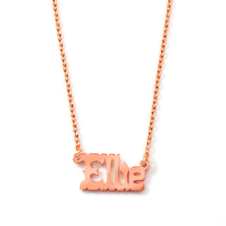 Petite Western Font Name Plaque Necklace