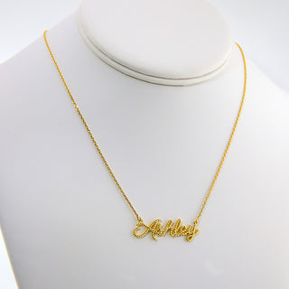 Personalized Roped Script Name Plaque Necklace