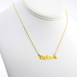 Personalized Name Necklace with Enamel Lemon Wedge Accent