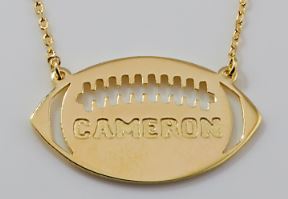 Personalized Football with Numbers Pendant Necklace- Choose from 3 Colors