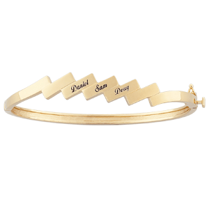 Modern Mom Family Name Bangle Bracelet