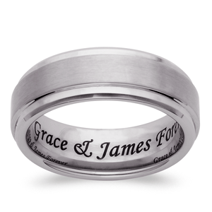 Men's Engraved Tungsten Polished and Satin Band