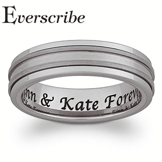 Tungsten Inside Laser Engraved Polished & Brushed Spinner Band