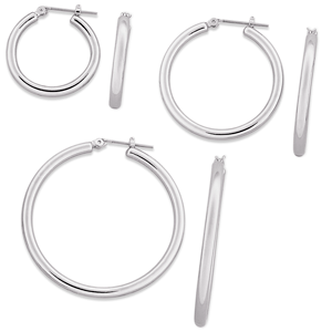 3 Pair Hoop Earring Set