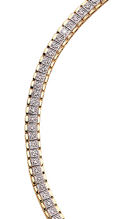 GoldPlated Two-Tone Genuine .04 CTTW Diamond Tennis Bracelet