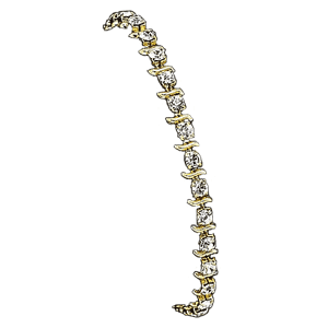 S Curve Genuine Crystal Tennis Bracelet