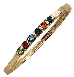 Mother's Birthstone Bangle Bracelet