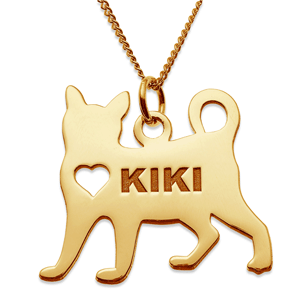 14K Gold over Sterling Cat Silhouette Necklace