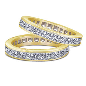 10K Yellow Gold CZ Baguette Anniversary Ring
