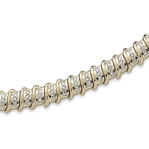 Large Genuine Diamond S Tennis Bracelet
