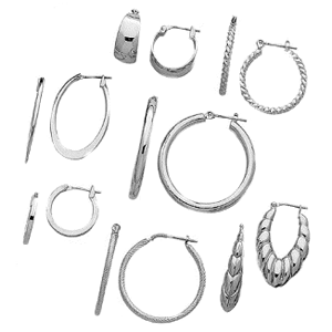 7 Pair Hoop Earrings