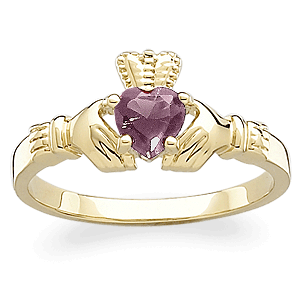 June Birthstone Claddagh Ring