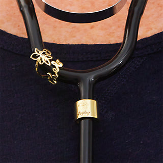 Personalized with Birthmonth Flower Stethoscope Tag / Slide Charm