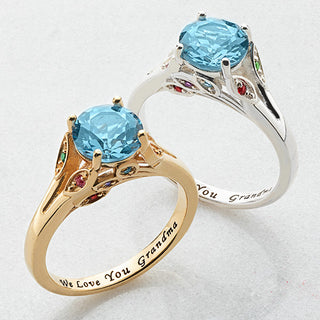 Personalized Mother's and Grandmother's Birthstone Ring