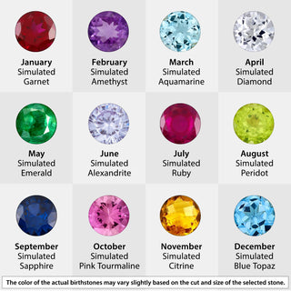 Women's Sterling Silver Round Birthstone Stackable Freestyle Class Ring
