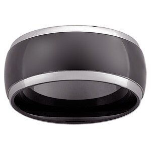 Black Stainless Steel Two-Tone Wide Band - 10mm