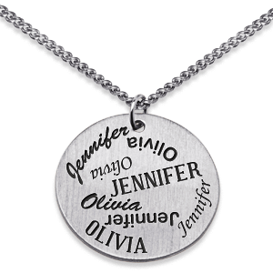 Sterling Silver Perfect Pair Two Name Pendant